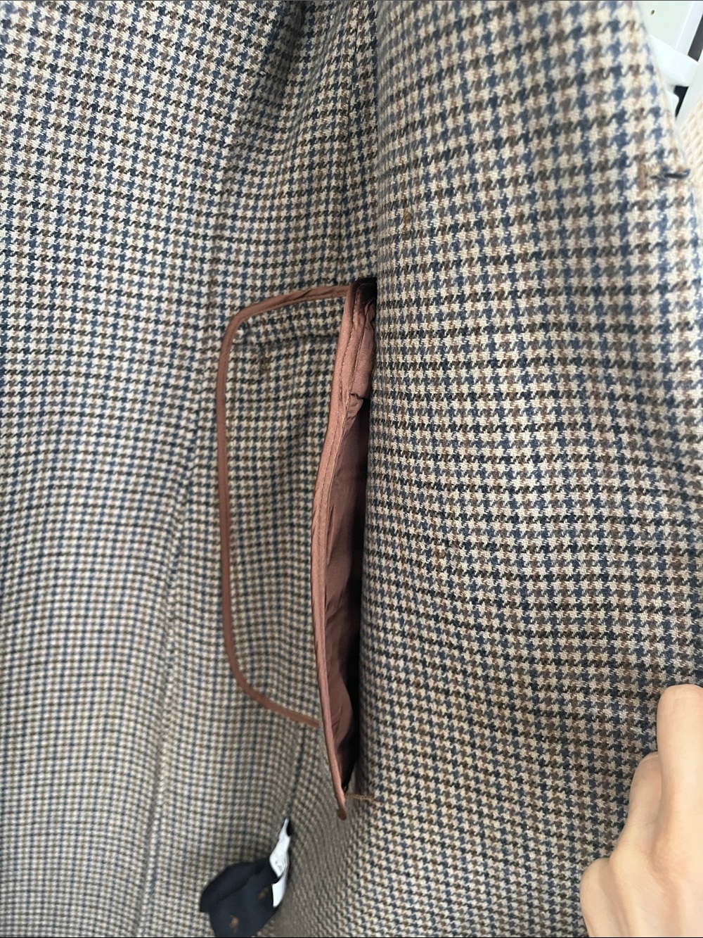 & Other Stories Brown Houndstooth Double-Breasted Trench Coat - Picture 3 of 6